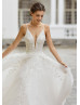 Spaghetti Straps Beaded Ivory Lace Tulle Fairy Wedding Dress